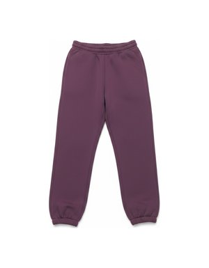 Relaxed Fit Purple Fleece Sweatpants with Cuffed Ankles