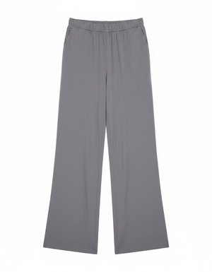 Grey Wide Leg Relaxed Fit Pants