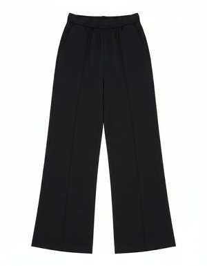 Relaxed Black Wide-Leg Trousers