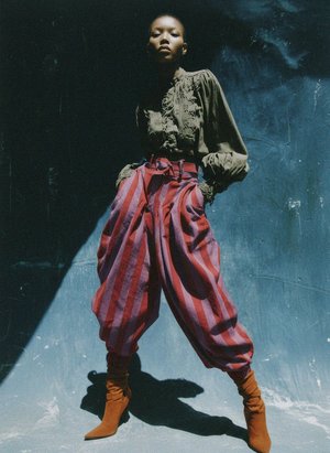 Bold Striped Wide-Leg Pants