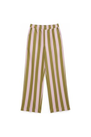 Pink and Green Striped Oversize Pants