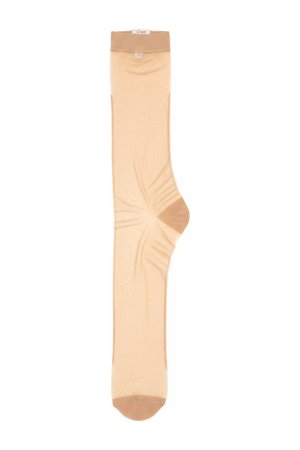 Sheer Beige Knee-High Hosiery