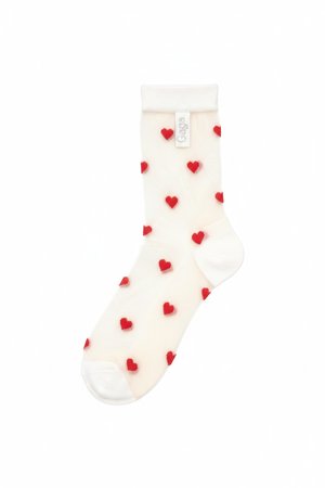 Sheer Heart & Dot Ankle Socks