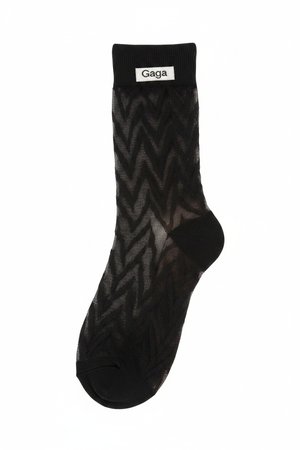 Black Chevron Sheer Ankle Socks