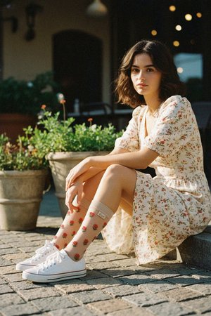 Sheer Floral Embroidered Ankle Socks