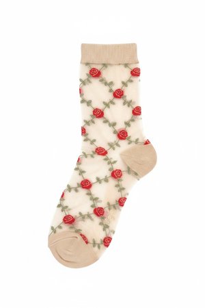 Sheer Floral Ankle Socks