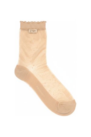Sheer Ankle Socks with Ruffled Trim