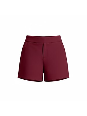 Maroon Tailored Shorts with Pockets