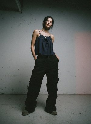 Ruffled Drawstring Tank Top