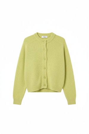 Soft Knit Green Cardigan with Button Closure
