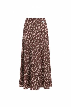 Flowy Floral Print Maxi Skirt