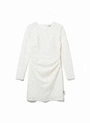 Elegant White Textured Mini Dress