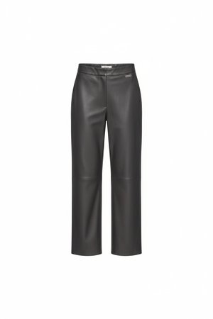 Relaxed Fit Faux Leather Wide-Leg Pants