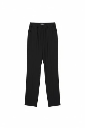 Relaxed Fit Black Long Pants