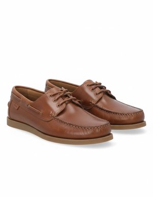 Classic Brown Leather Boat Shoes