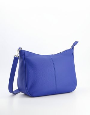 Vibrant Blue Leather Crossbody Shoulder Bag
