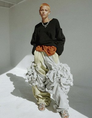 Gold Perforated Pointed Toe Flats