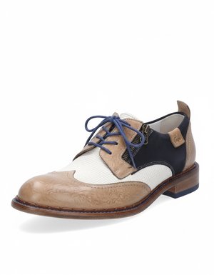 Stylish Multi-Tone Lace-Up Derbies with Zipper