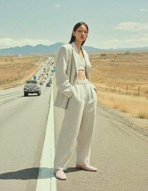 Perforated Slingback Flats - Pink