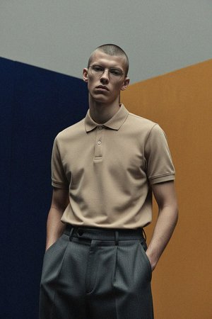 Classic Beige Short Sleeve Polo Shirt