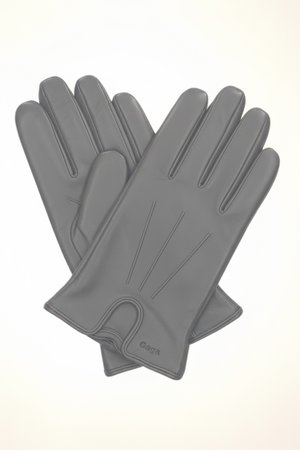 Classic Grey Leather Gloves