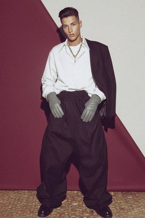 Classic Grey Leather Gloves