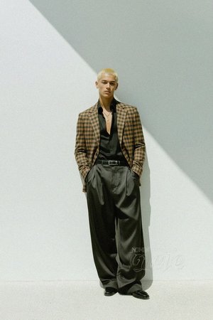 Brown & Green Check Blazer