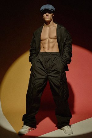 Classic Blue Herringbone Flat Cap