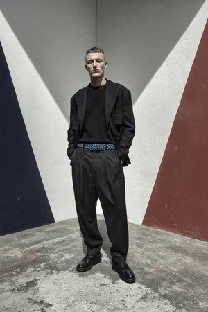 Blue Multi-Tone Woven Elastic Belt