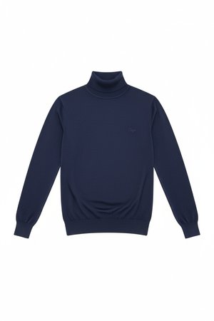 Classic Blue Turtleneck Sweater