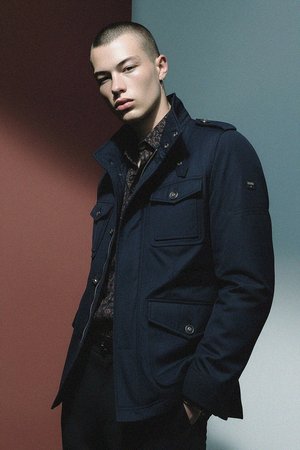 Granatowa kurtka polowa Utility