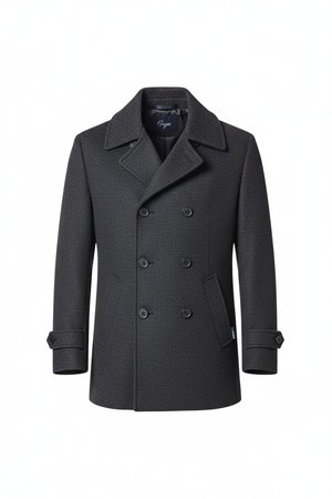 Klasyczny dwurzędowy płaszcz typu peacoat