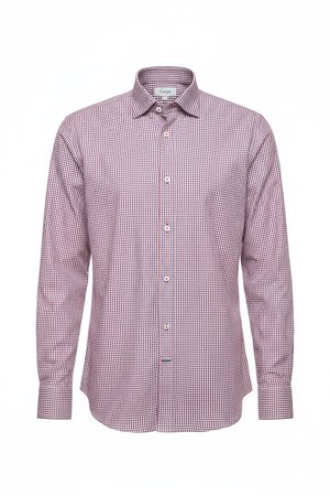 Red & Blue Micro Check Long Sleeve Shirt