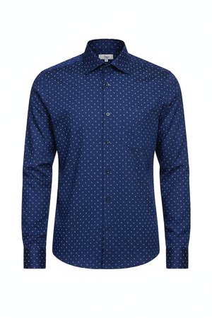 Stylish Blue Patterned Long Sleeve Shirt