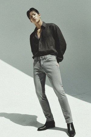 Jasnoszare jeansy slim fit