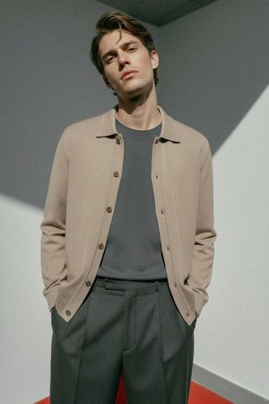 Kardigan dzianinowy z kołnierzykiem