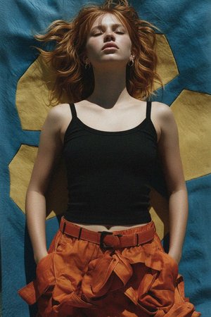 Klasyczny czarny prążkowany top bez rękawów