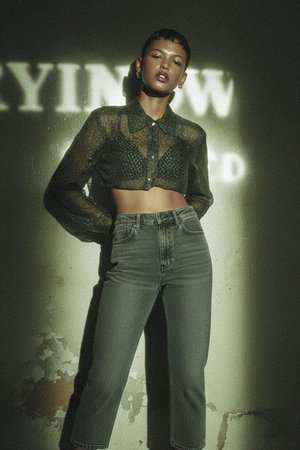 Stylowe, skrócone szare jeansy